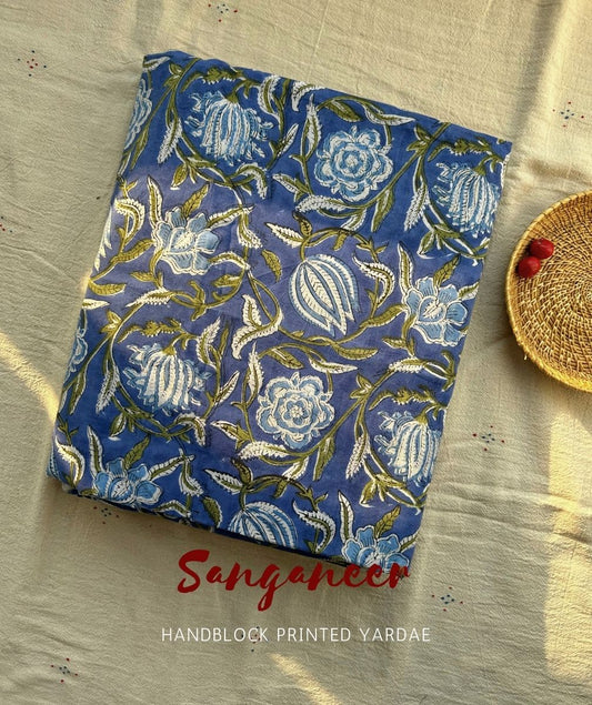 Sanganer Handblock Printed Yardage Fabric