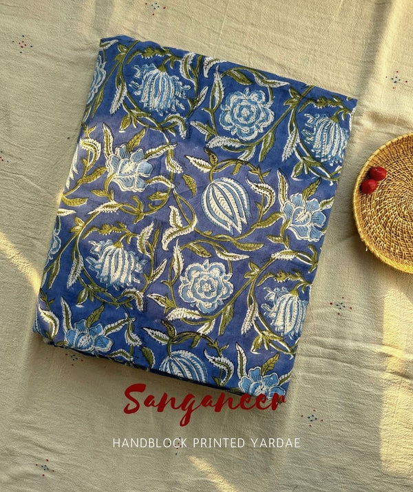 Sanganer Handblock Printed Yardage Fabric
