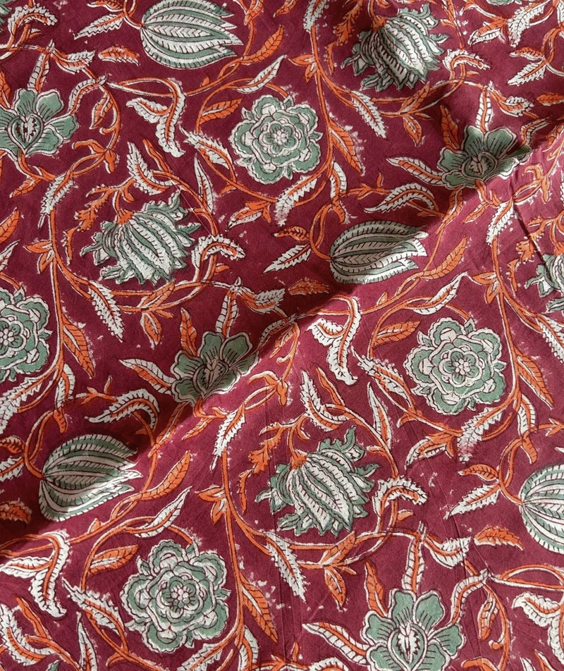 Sanganer Handblock Printed Yardage Fabric