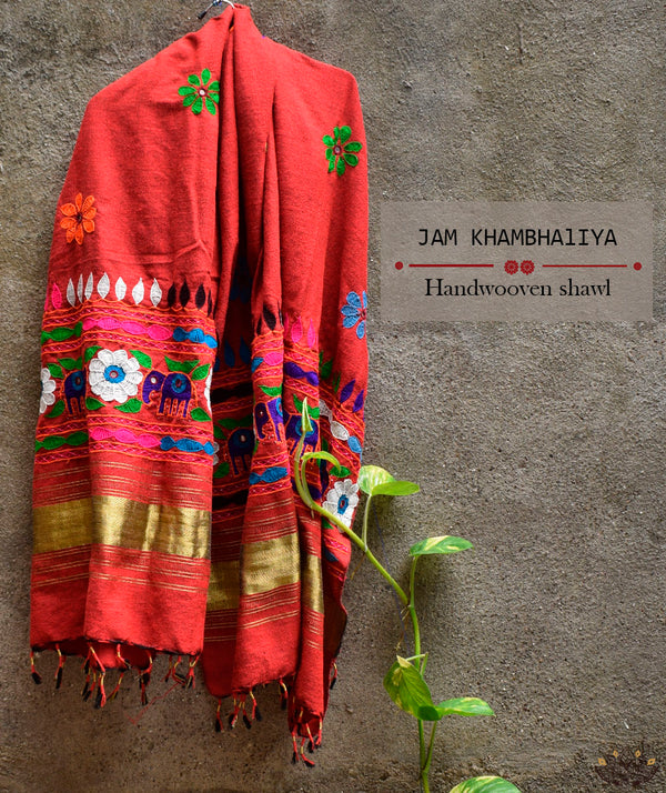 JAM KHAMBHADIYA HAND WOVEN SHAWL