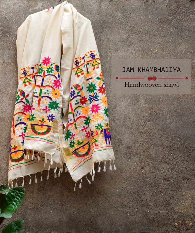 JAM KHAMBHADIYA HAND WOVEN SHAWL