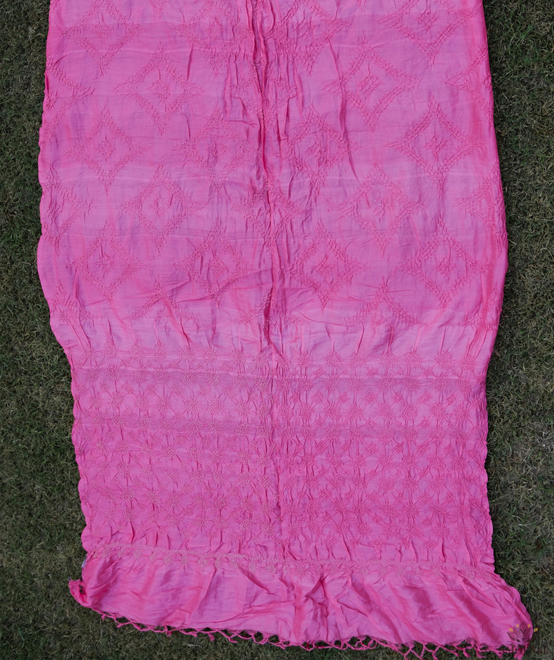 Bandhani tussar silk saree