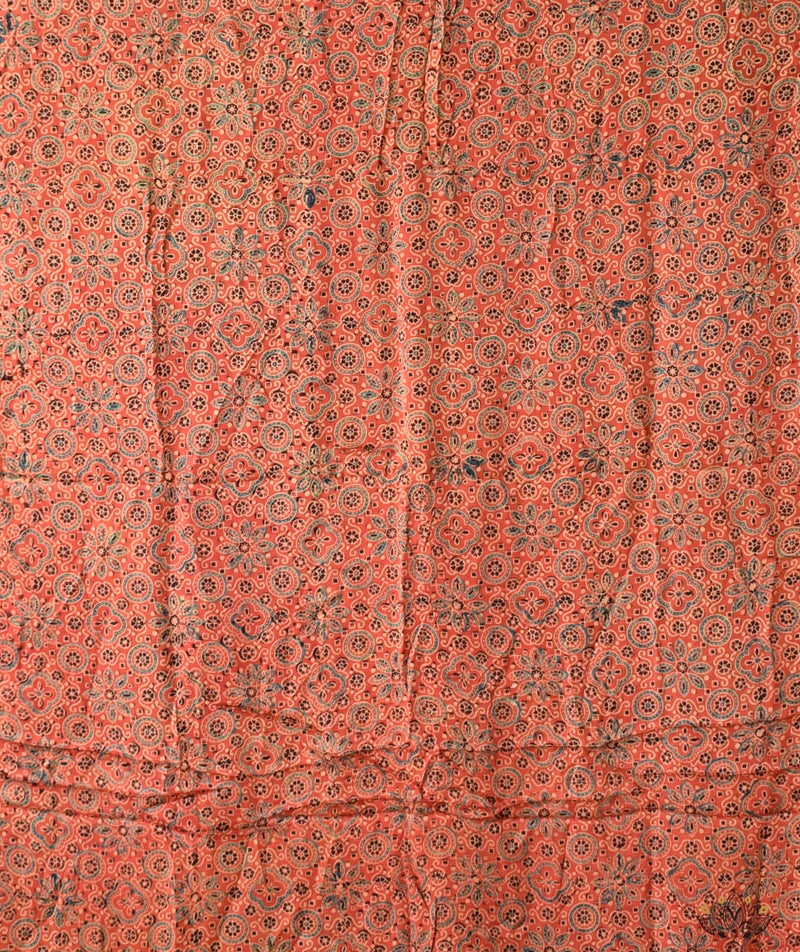 Ajrakh modal silk hand block printed yardage