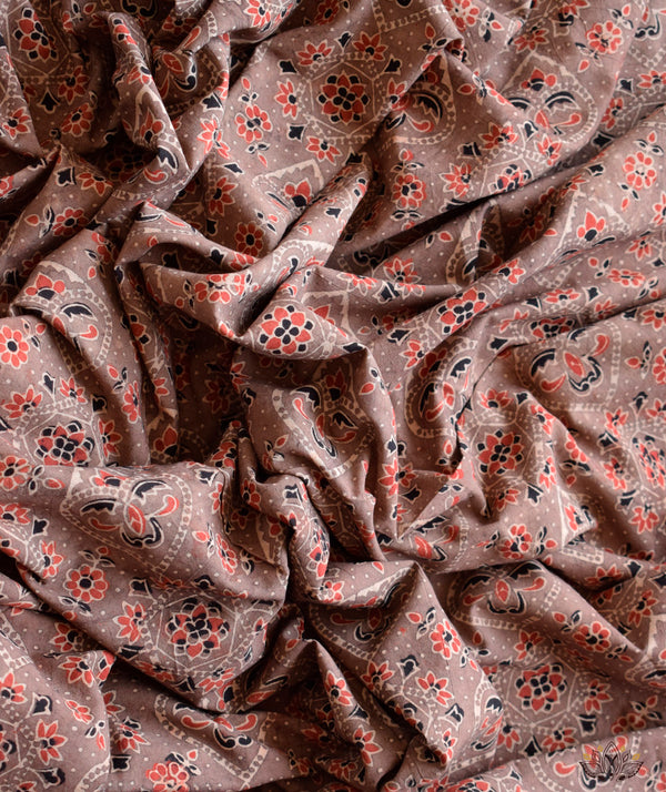 AJRAKH COTTON HAND PRINTED YARDAGE