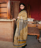 Chanderi Bagru Handblock Printed Saree