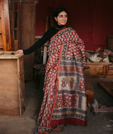 Chanderi Bagru Handblock Printed Saree