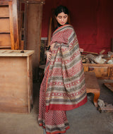 Chanderi Bagru Handblock Printed Saree