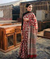 Bagru cotton Handblock Printed saree