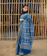 Dabu Chanderi Handblock Printed Saree