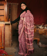 Dabu Chanderi Handblock Printed Saree