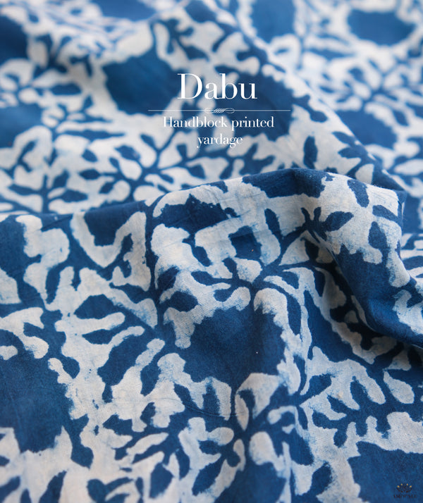 Cotton Dabu Handblock Printed Fabric