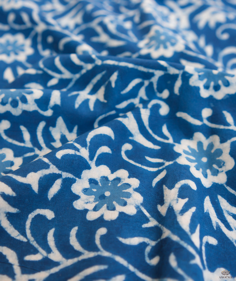 Cotton Dabu Handblock Printed Fabric