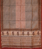 Handblock Printed Bagru Chanderi  Suit