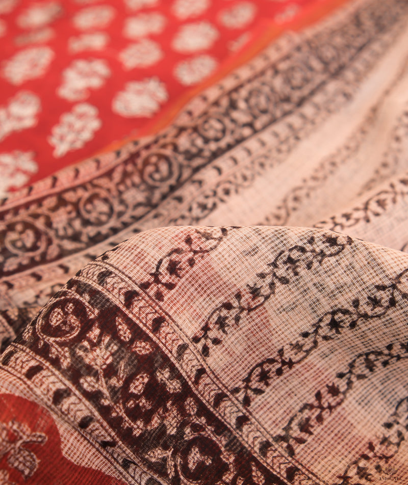 Handblock Printed Bagru cotton Suits with Kota Dupatta