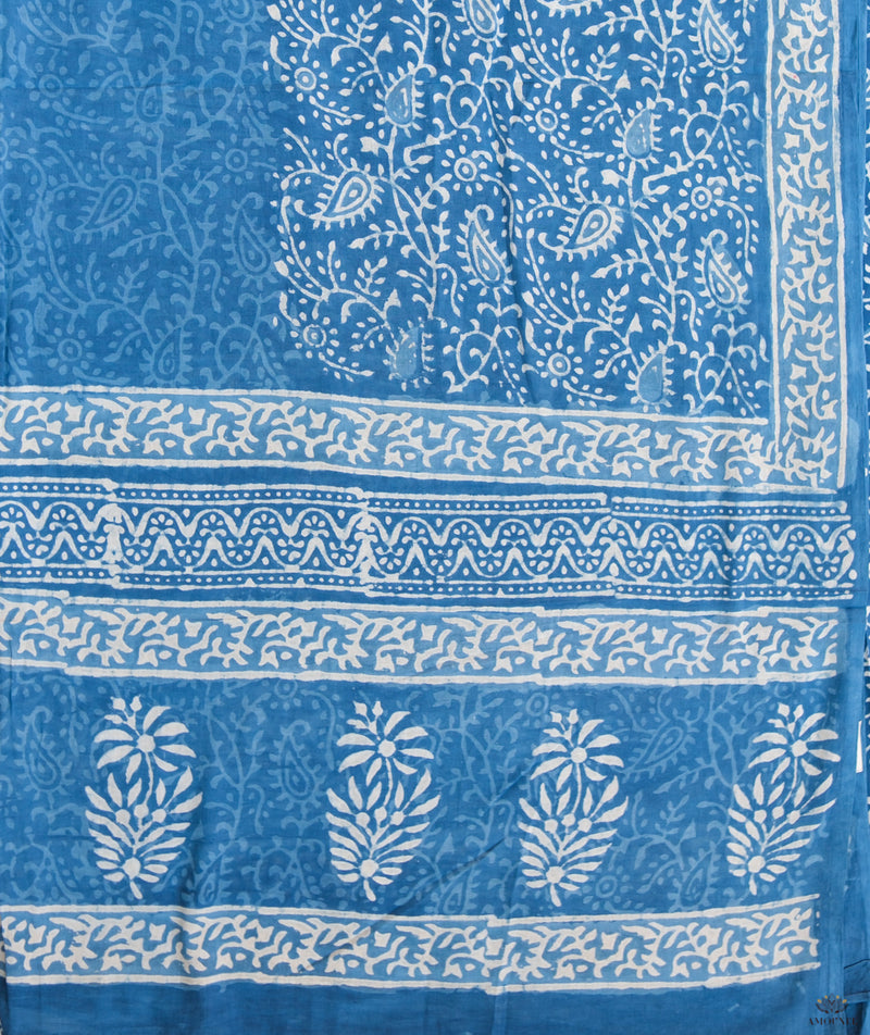 HANDBLOCK PRINTED DABU COTTON SUITS WITH KOTA DUPATTA