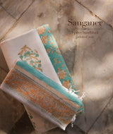 Exclusive Handblock Printed Sanganeer cotton Suits with Kota Dupatta