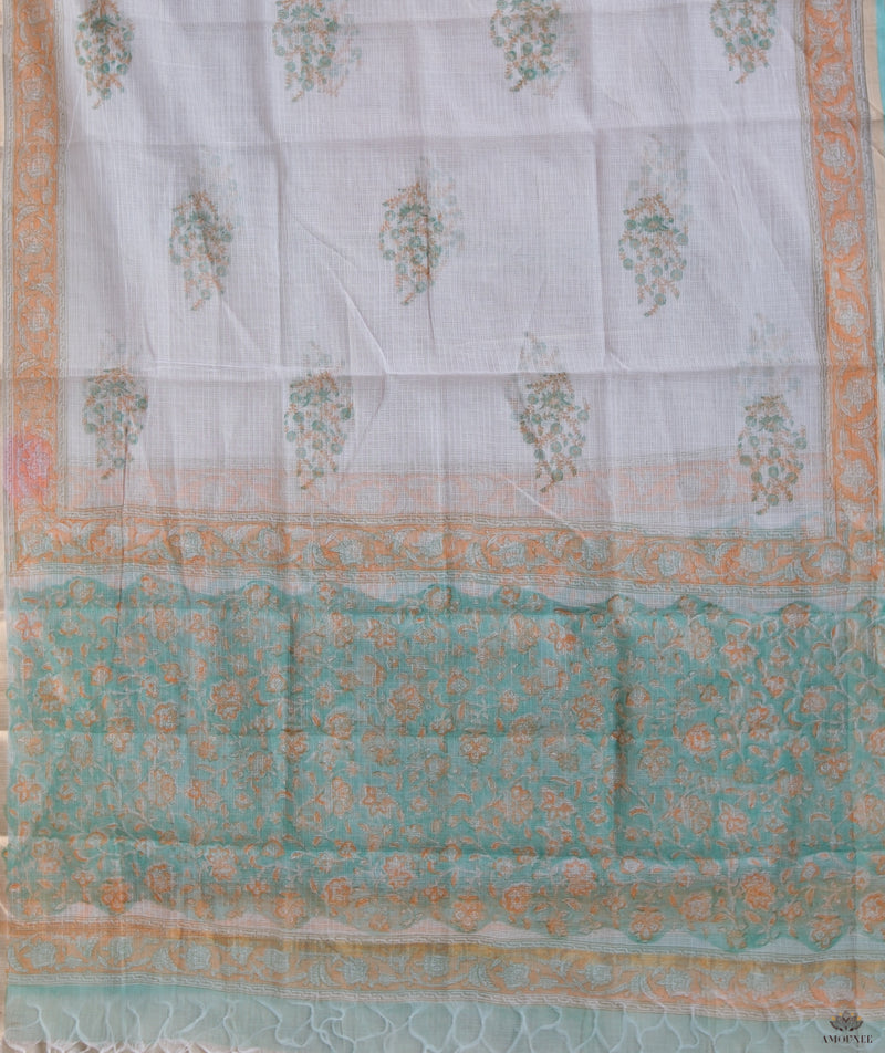 Exclusive Handblock Printed Sanganeer cotton Suits with Kota Dupatta