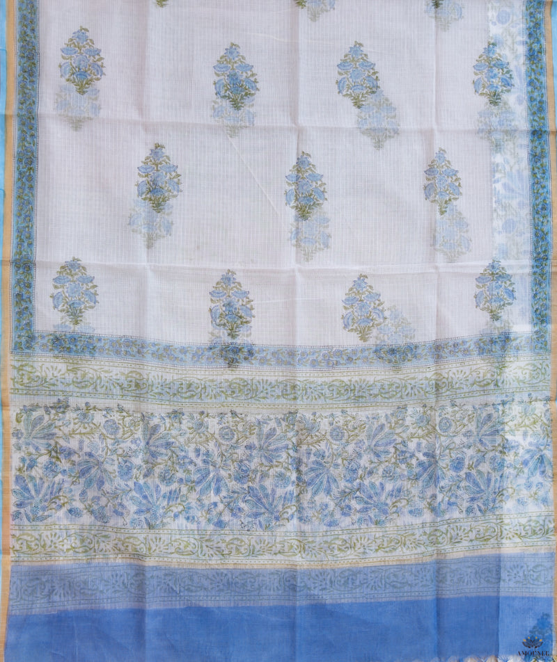 Exclusive Handblock Printed Sanganeer cotton Suits with Kota Dupatta