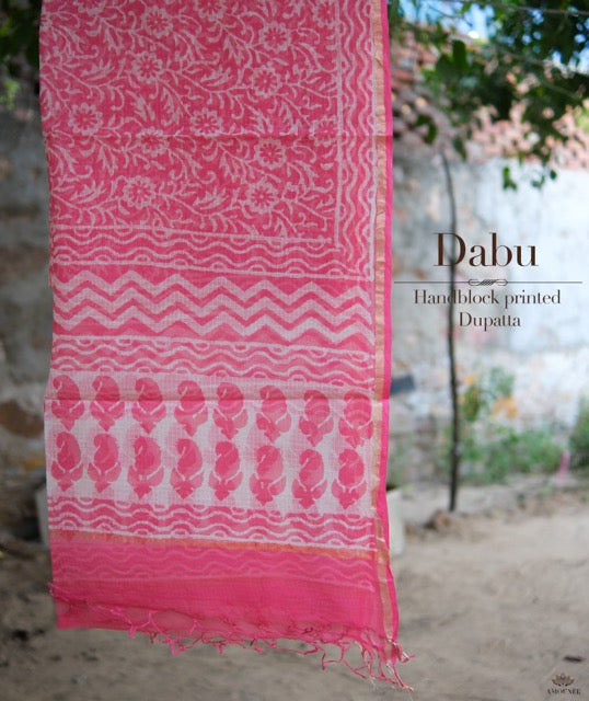 Handblock Printed Kota Dorai Dabu Dupatta