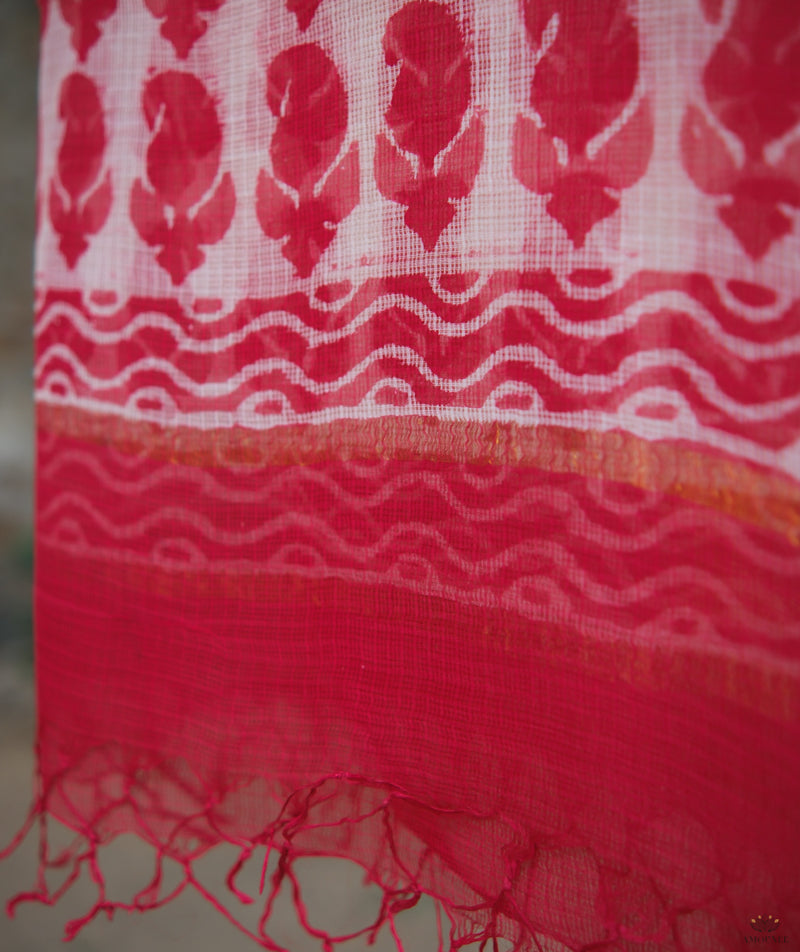 Handblock Printed Kota Dorai Dabu Dupatta