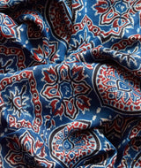 Ajrakh modal silk hand block printed yardage