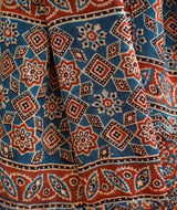 Ajrakh modal silk hand block printed stole