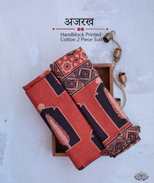 AJRAKH COTTON HAND BLOCK PRINTED TWO PIECE SUIT