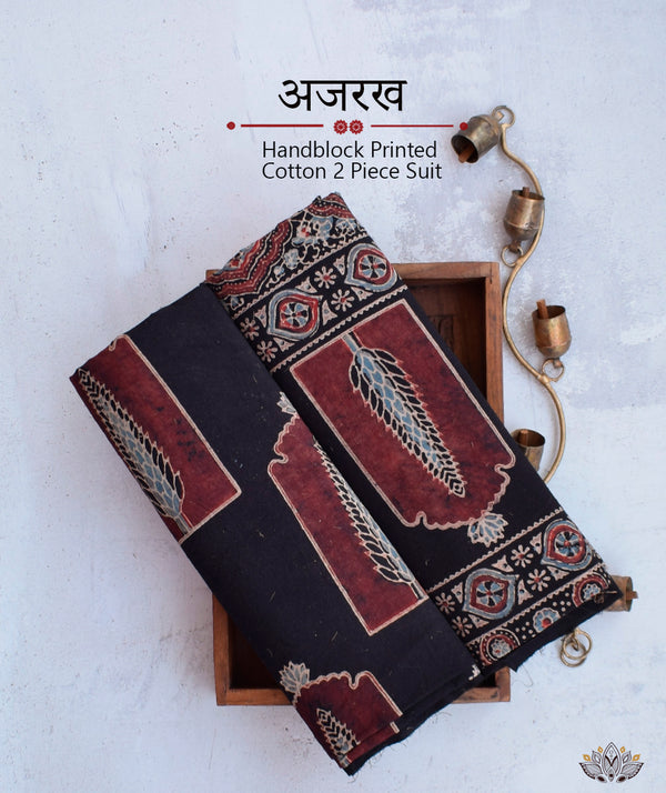 AJRAKH COTTON HAND BLOCK PRINTED TWO PIECE SUIT
