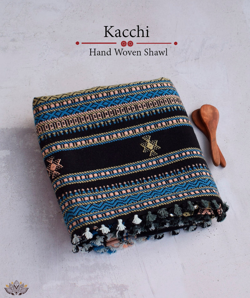 KACCHI WOOLEN HANDWOVEN SHAWL