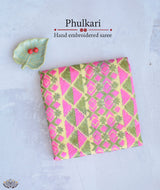 Phulkari Hand Embroidery Saree