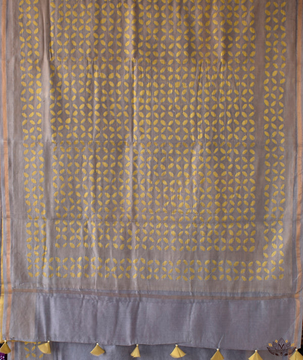 Applique HandStiched Chanderi Saree