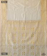 Applique HandStiched Chanderi Saree