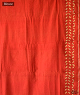 Applique HandStiched Chanderi Saree