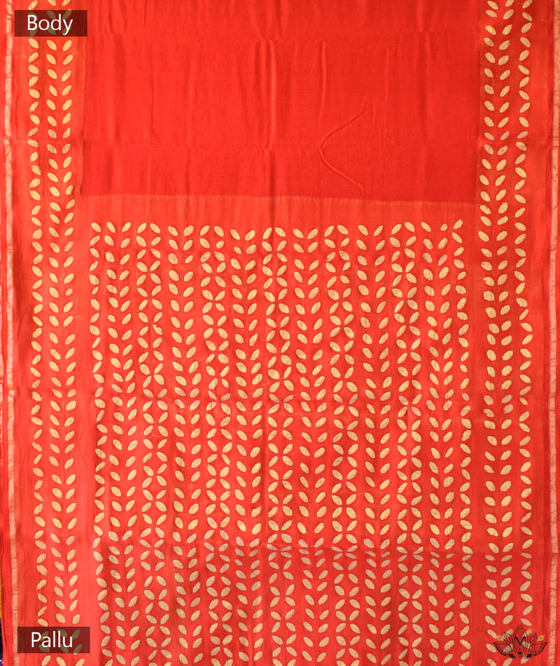 Applique HandStiched Chanderi Saree