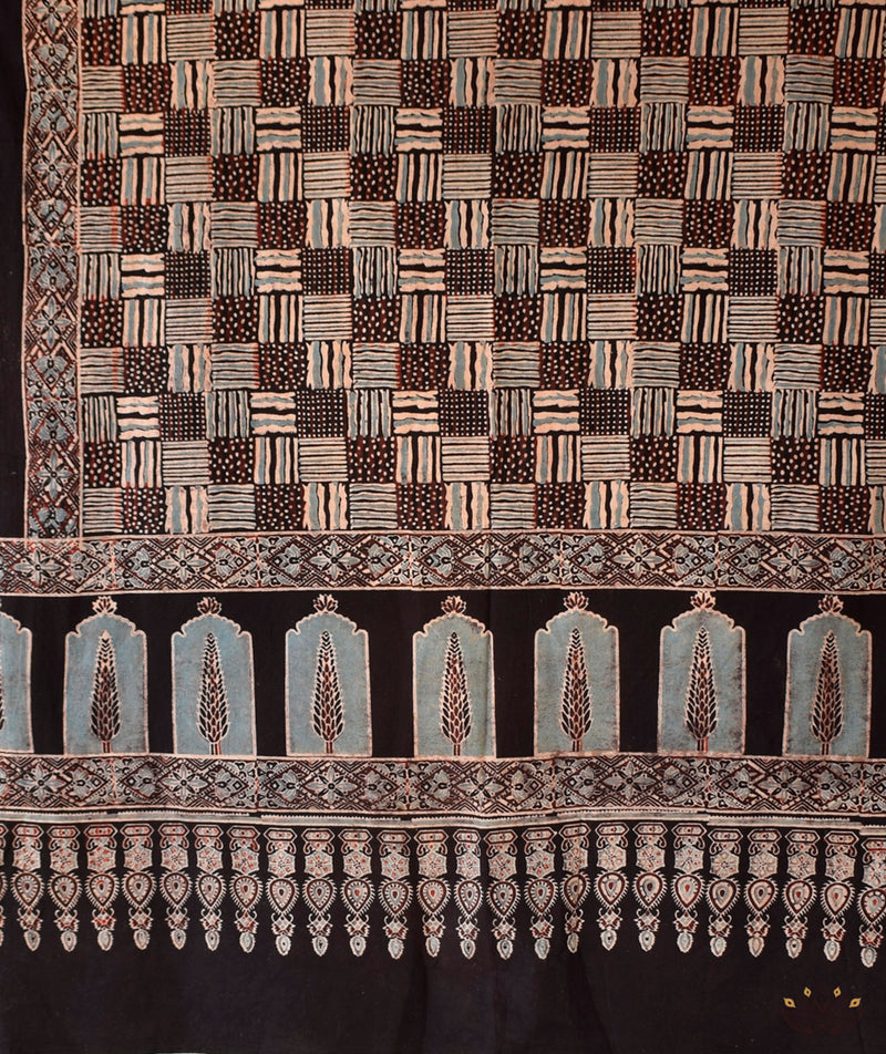 Ajrakh Handblock Printed Cotton Dupatta