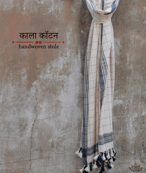 KACCHI Kala Cotton HANDWOVEN STOLE