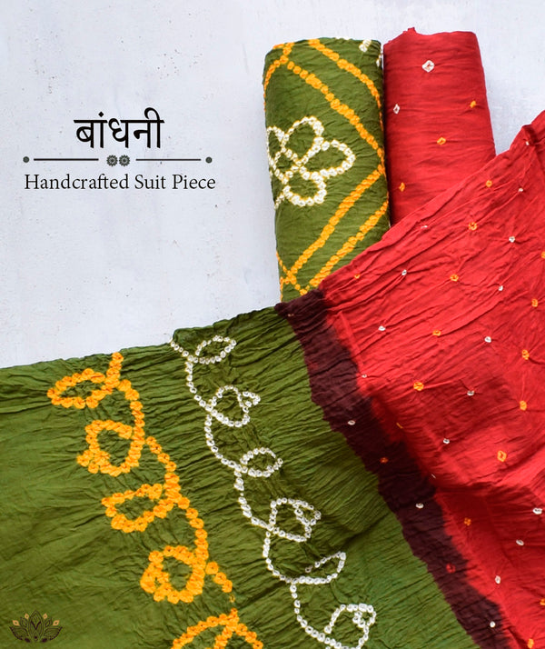 BANDHANI COTTON SUIT PIECE