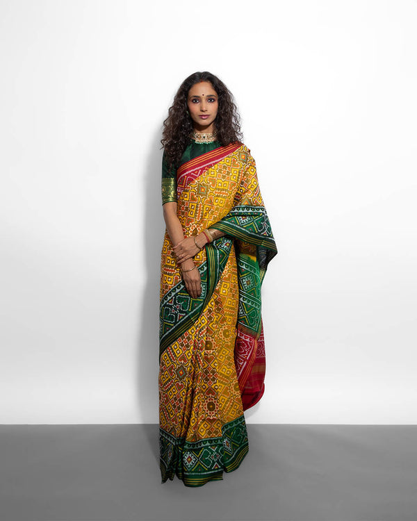 Silk Semi Double Ikat Patola Saree