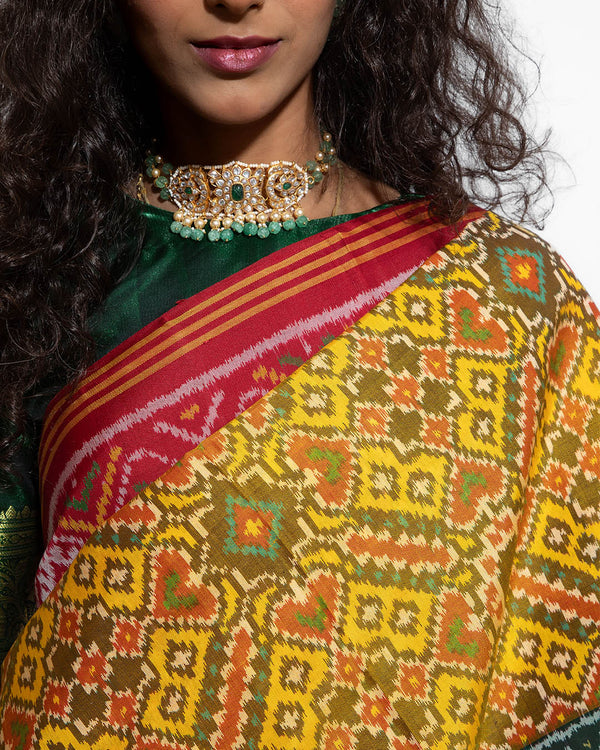 Silk Semi Double Ikat Patola Saree