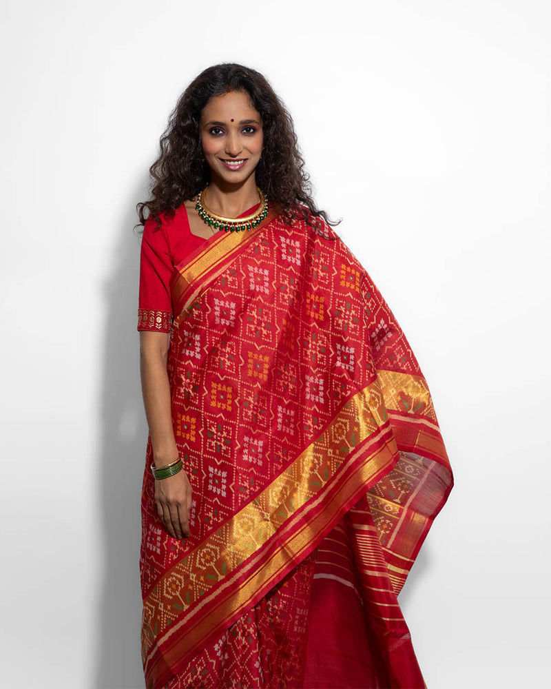 Silk Single Ikat Patola Saree