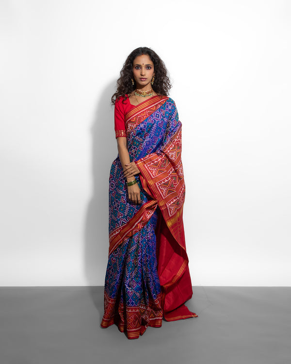 Silk Semi Double Ikat Patola Saree
