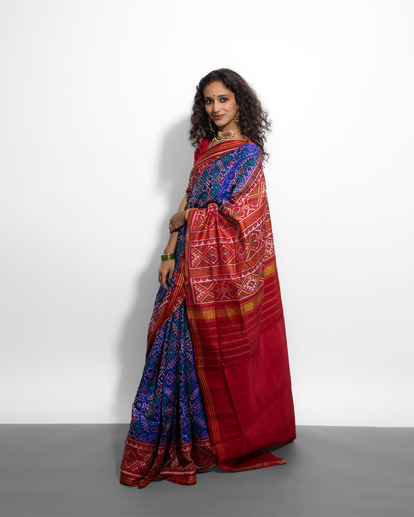 Silk Semi Double Ikat Patola Saree