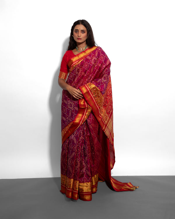 Silk Semi Double Ikat Patola Saree
