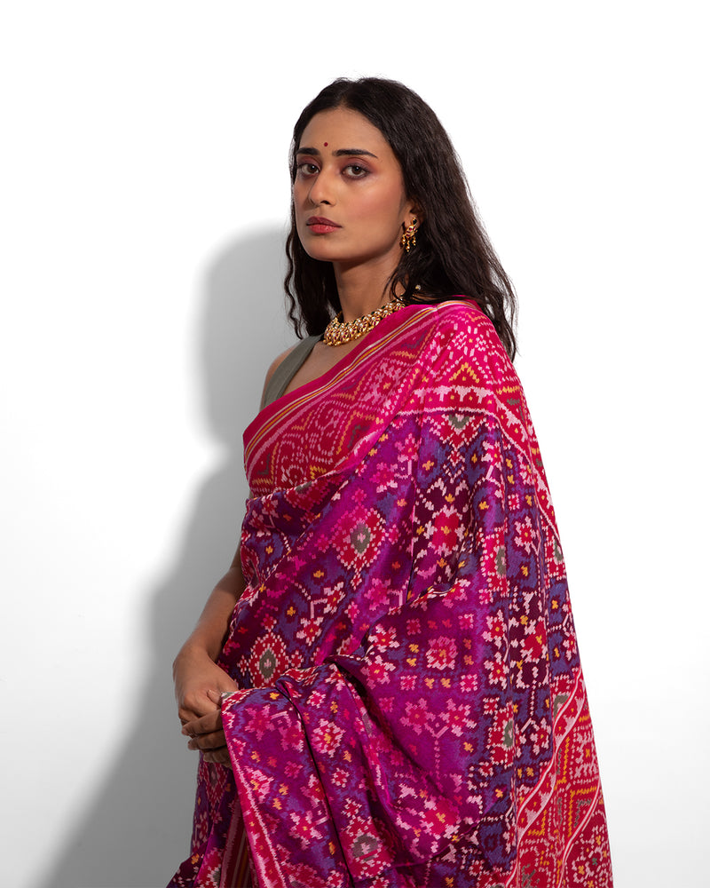 Silk Semi Double Ikat Patola Saree