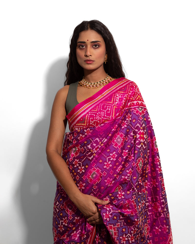 Silk Semi Double Ikat Patola Saree