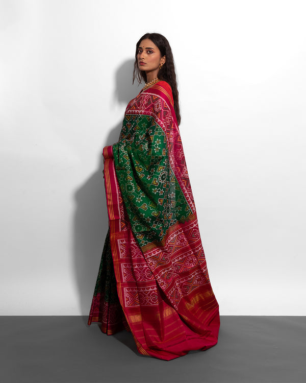 Silk Semi Double Ikat Patola Saree