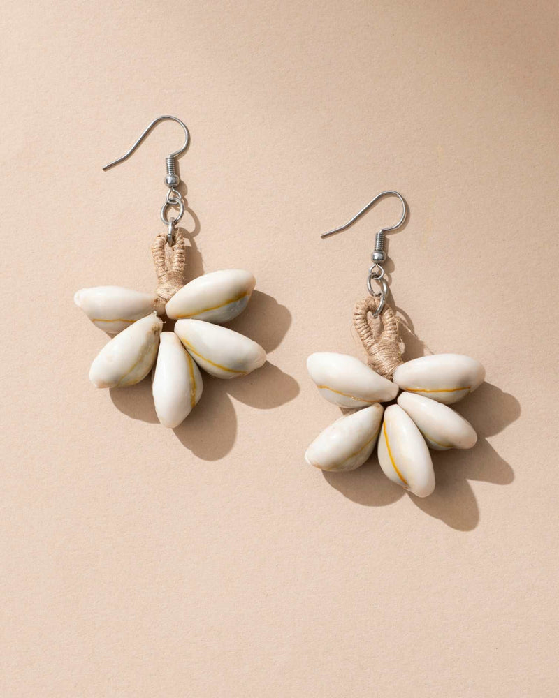 WHE Handmade Cowry Jute Earrings