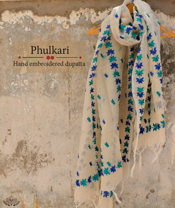 Phulkari Hand Embroidery Dupatta