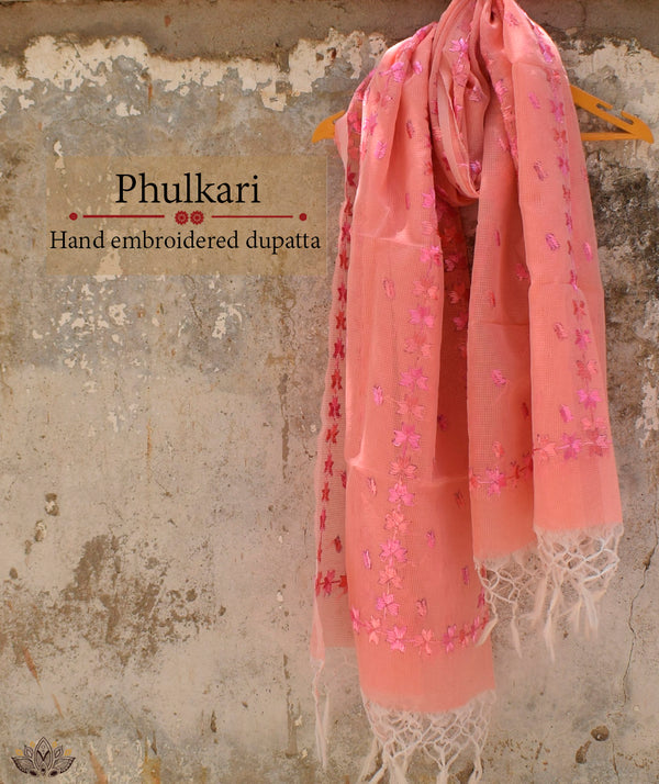 Phulkari Hand Embroidery Dupatta