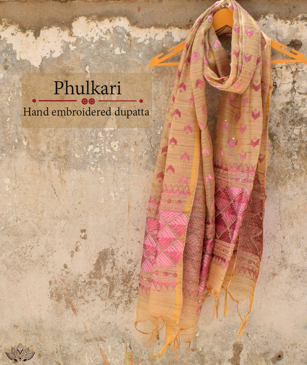 Phulkari Hand Embroidery Stole